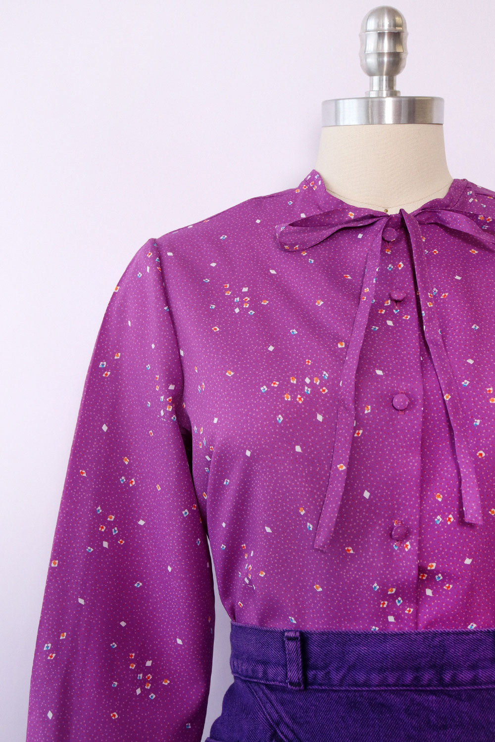 Lanvin Grape Pleat Sleeve Blouse M