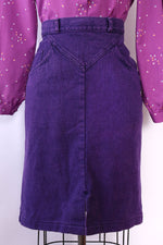 Overdyed Purple Denim Skirt L