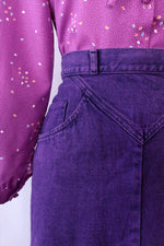 Overdyed Purple Denim Skirt L
