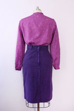 Overdyed Purple Denim Skirt L