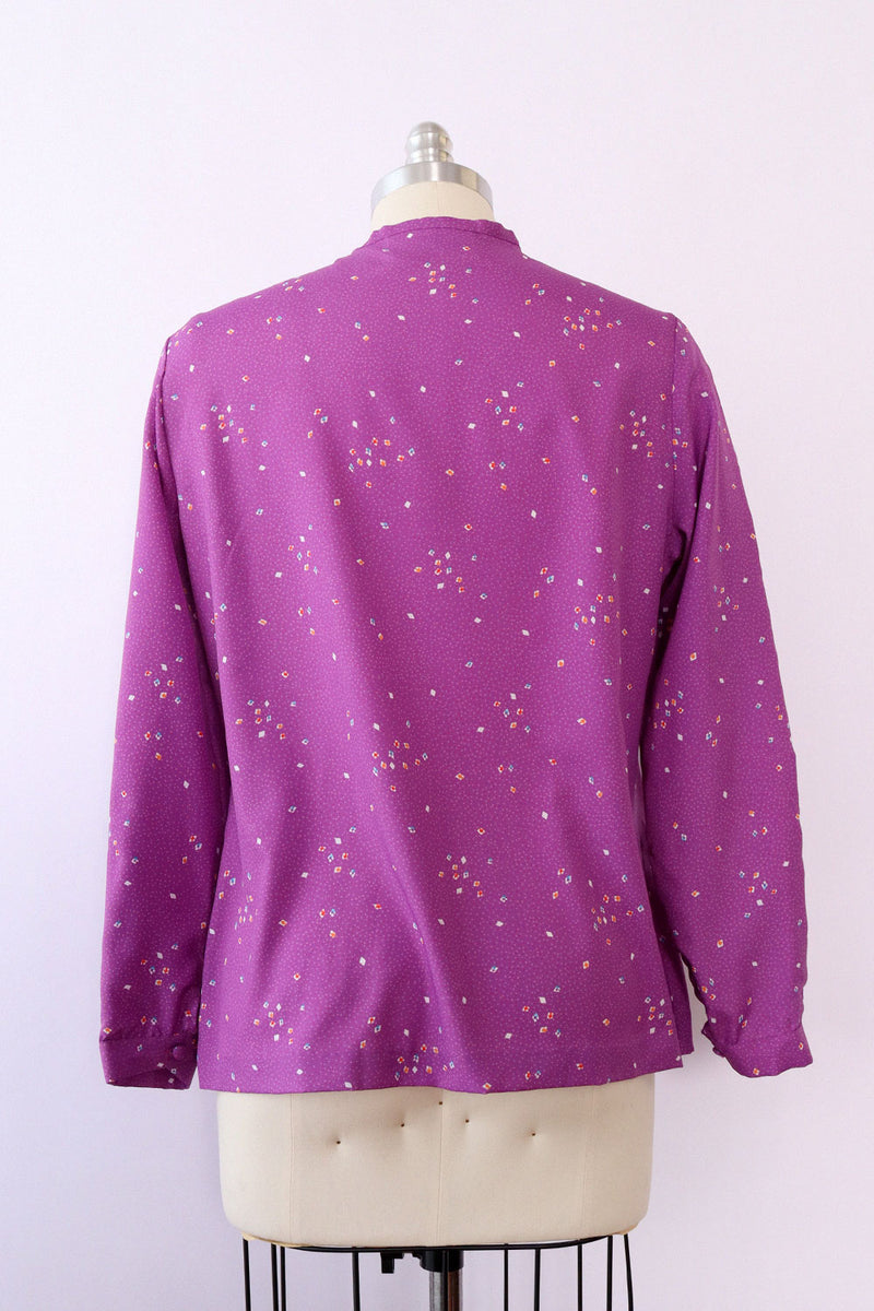 Lanvin Grape Pleat Sleeve Blouse M