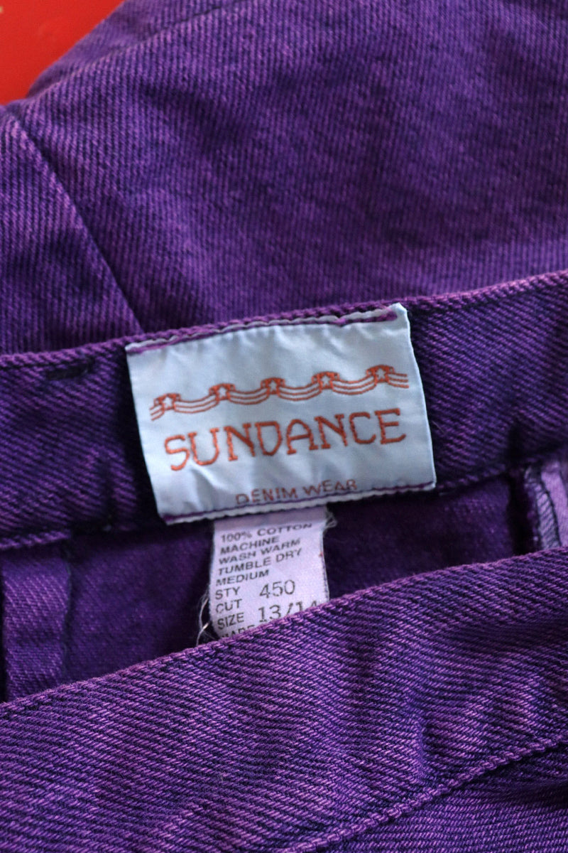 Overdyed Purple Denim Skirt L