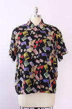 Nicole Miller Novelty Silk Top M