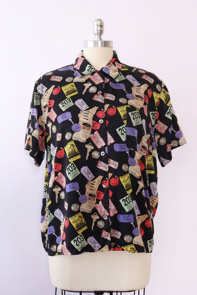 Nicole Miller Novelty Silk Top M