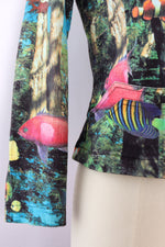 Aquarium Print Denim Jacket S/M