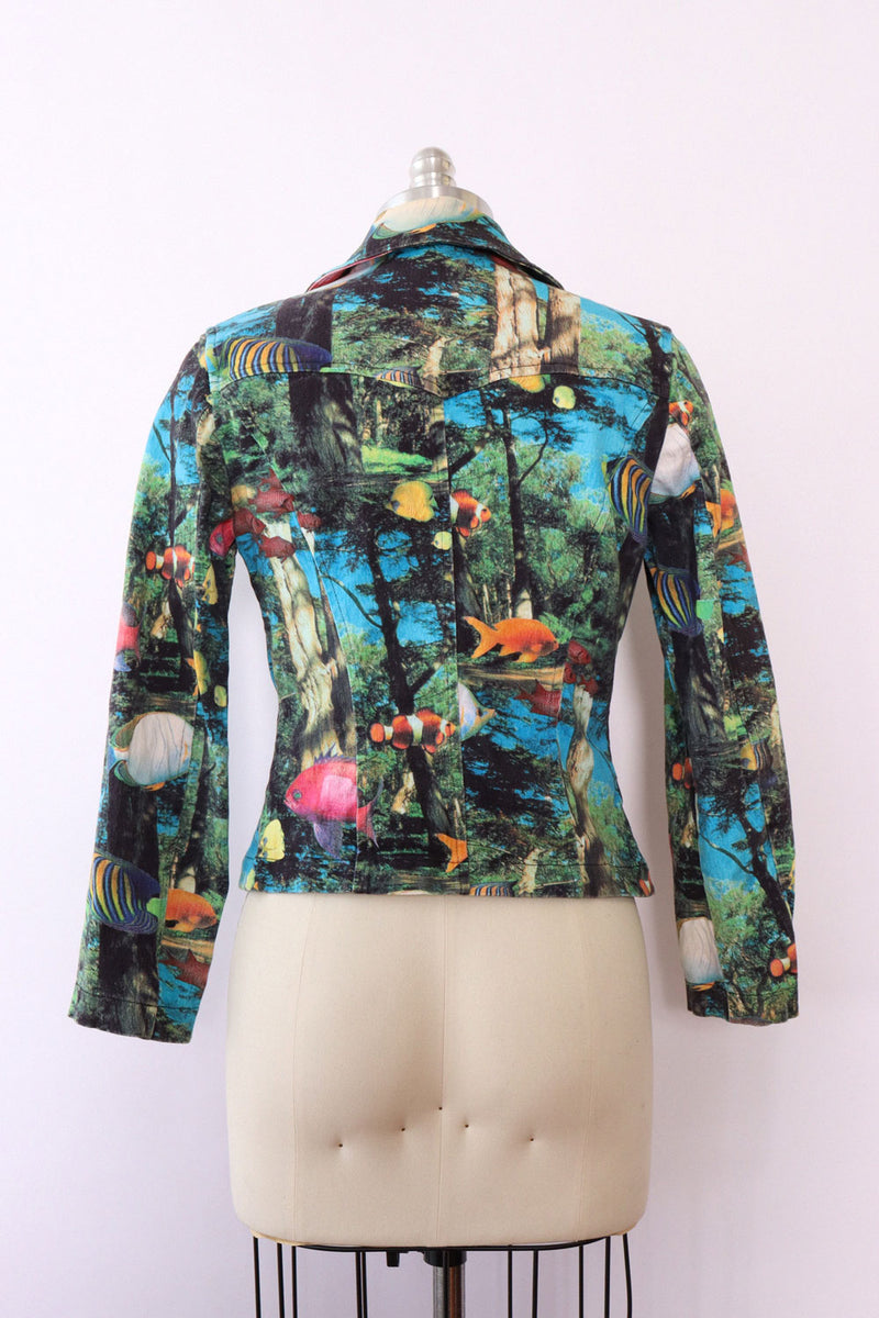 Aquarium Print Denim Jacket S/M
