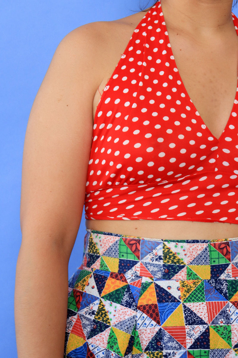 Patchwork Print Circle Skirt L/XL