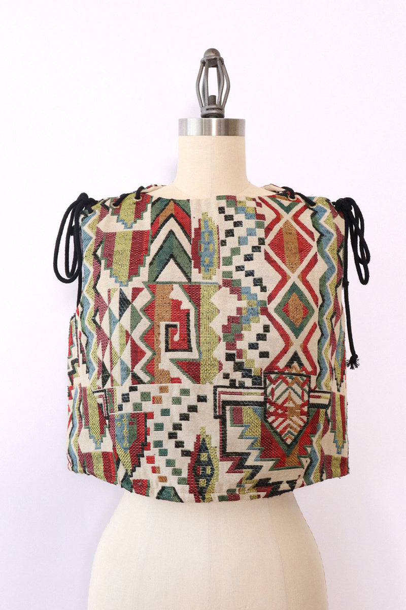 Tapestry Lace-up Crop Top XS/S
