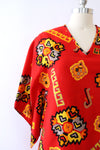 David Brown Fiery Ikat Print Caftan XS/S
