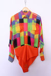 Gianni Versace Silk Chiffon Bodysuit M-M/L
