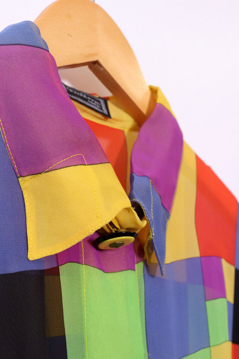 Gianni Versace Silk Chiffon Bodysuit M-M/L