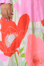 Silk Macro Poppy Dress L