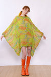 Dayglo Floral Silk Chiffon Minidress/Tunic