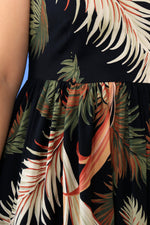 Chelsea Tropical Frond Rayon Dress L