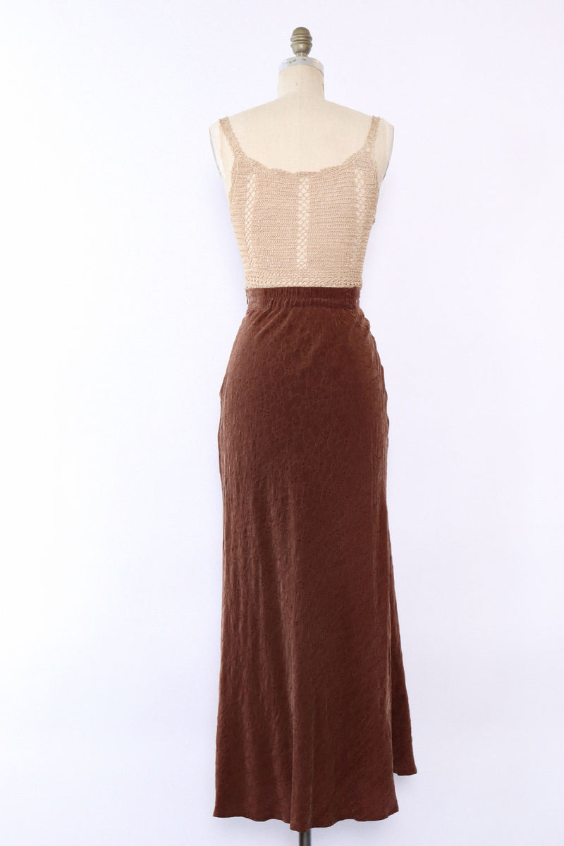 Cocoa Bemberg Bias Skirt M/L