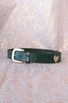 Hunter Green Leather Hearts Belt