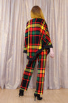 Plaid Poncho Pant Suit XS