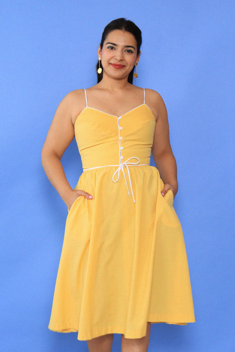 Lemon Piping Sundress M