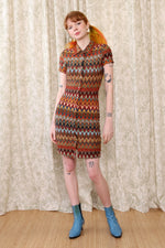 Flaming Feather Knit Mini Dress XS