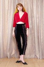 Sequined Velvet Party Pants XS