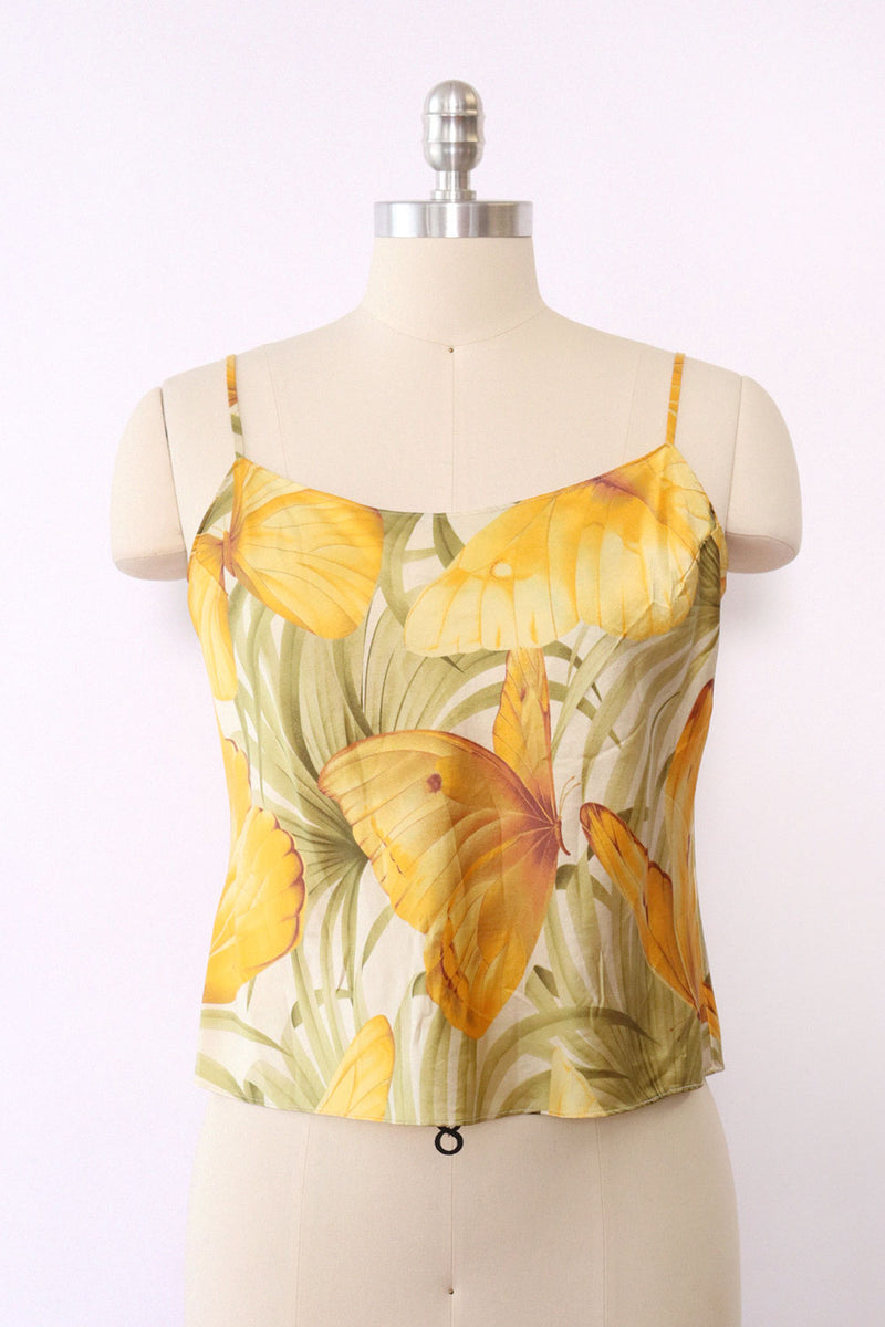 Y2K Butterfly Silk Cami S-S/M
