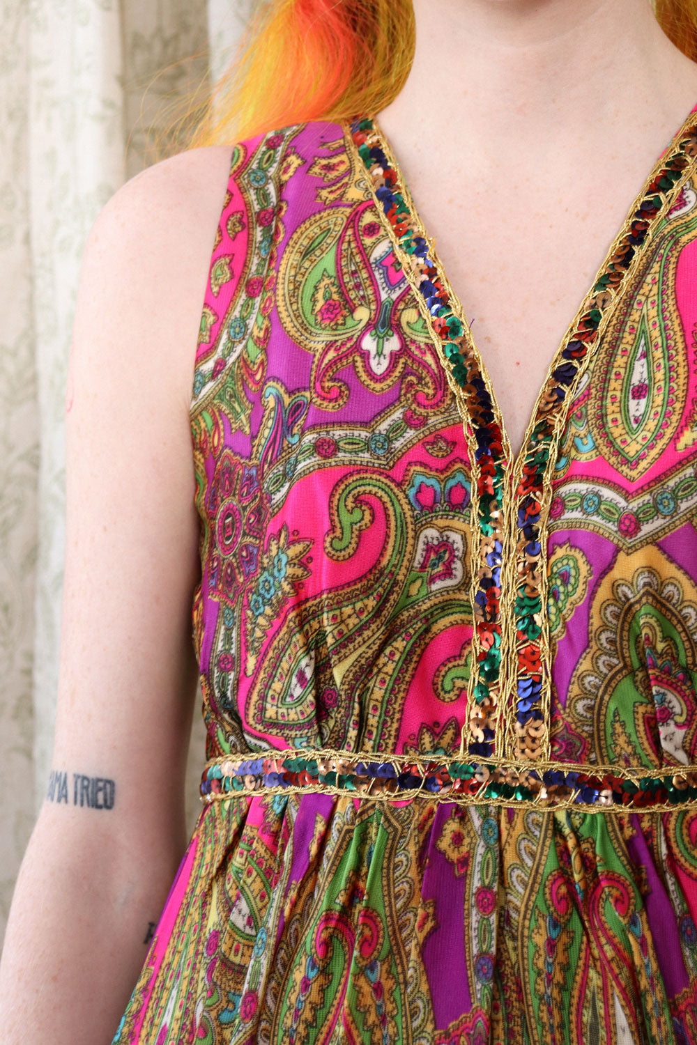 Swanky Sequined Paisley Jumpsuit XS