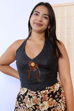 Leather and Feather Halter M/L
