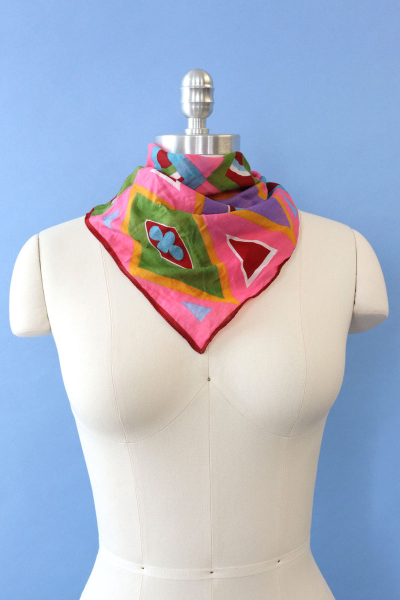 Bright Geometric Cotton Kerchief