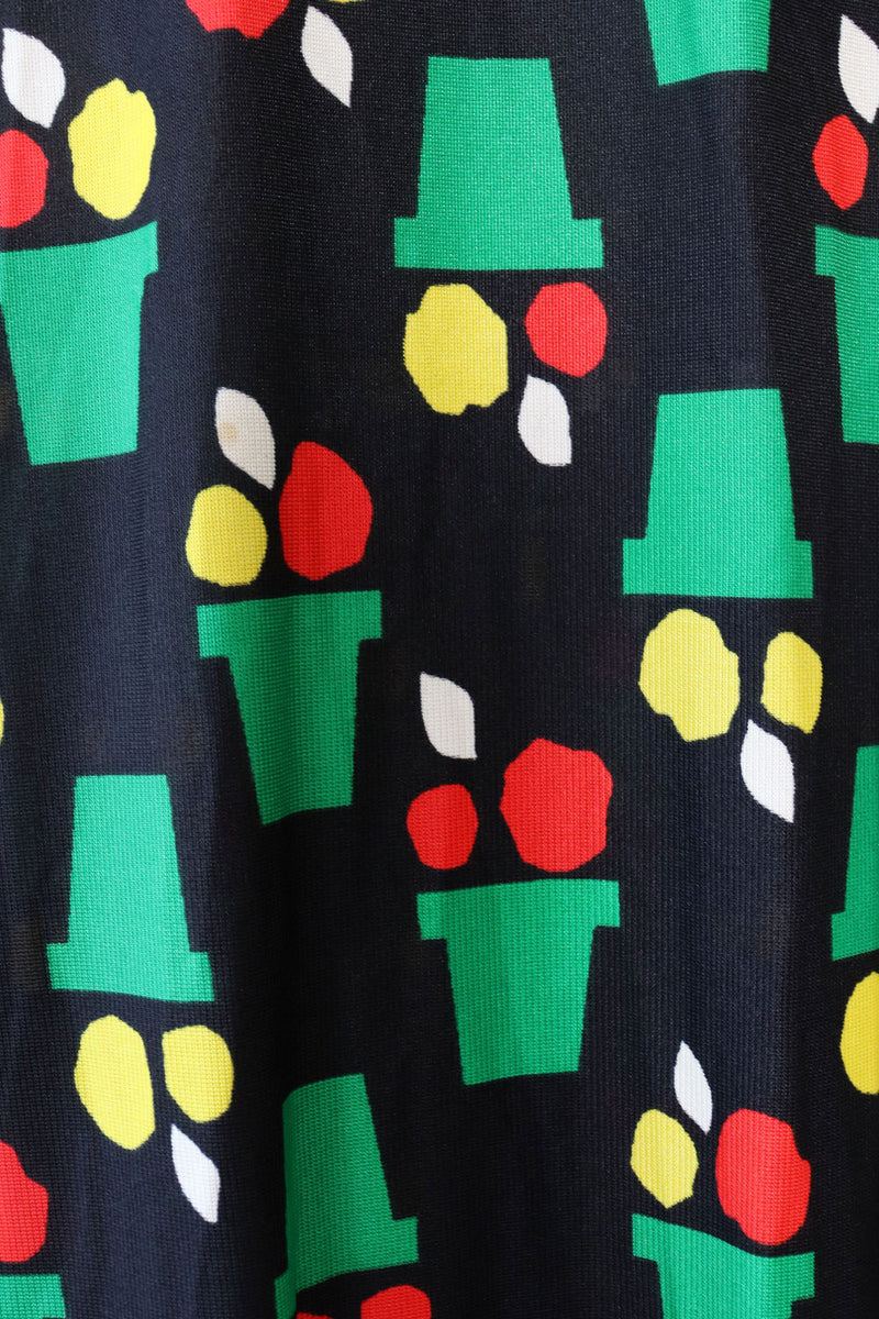 Flower Pot Print Halter Dress M