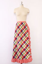 Ruffled Reversible Gingham Maxi M