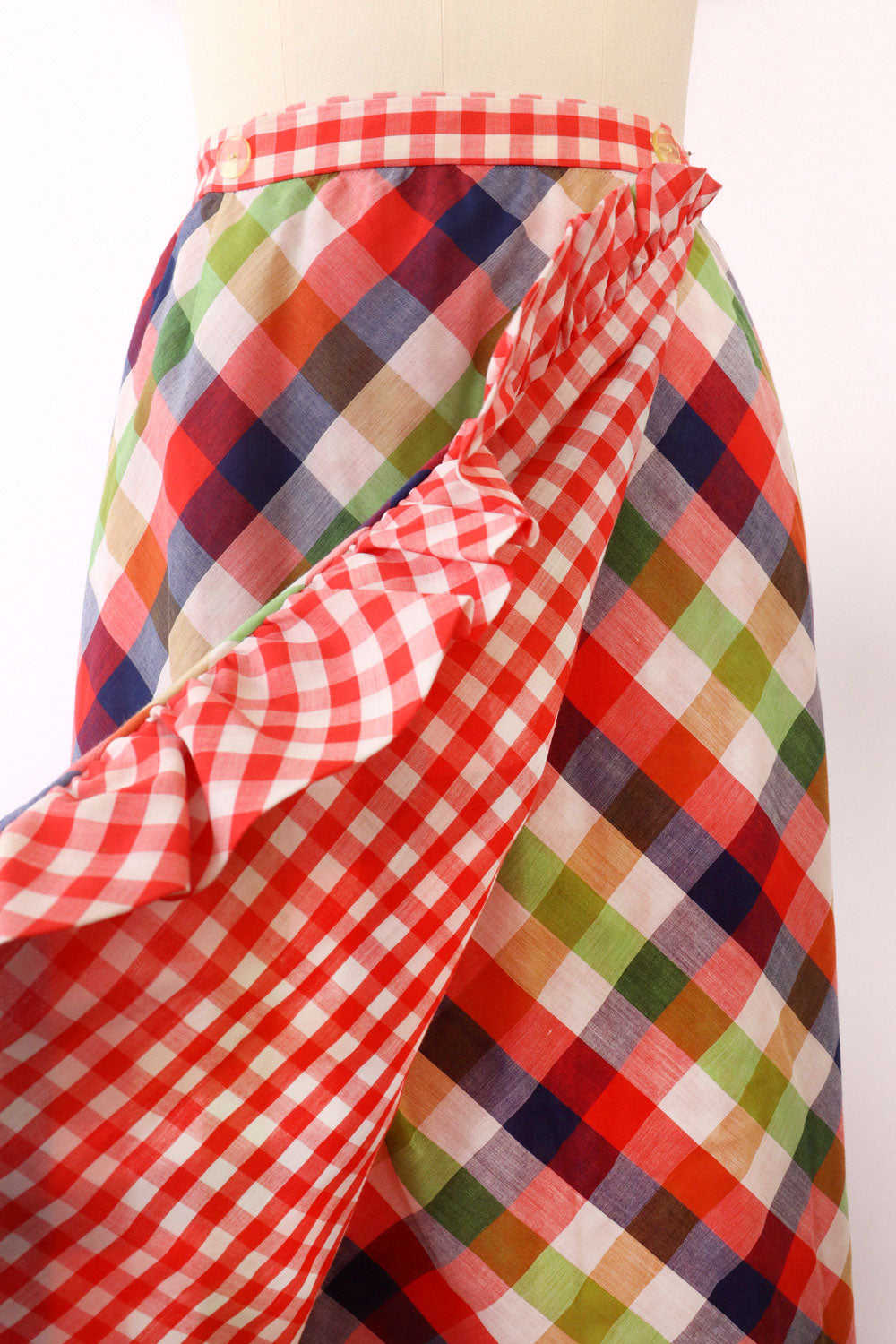 Ruffled Reversible Gingham Maxi M