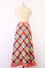 Ruffled Reversible Gingham Maxi M