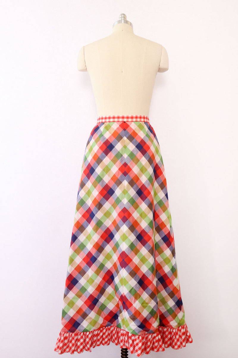 Ruffled Reversible Gingham Maxi M