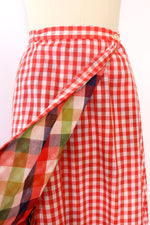 Ruffled Reversible Gingham Maxi M