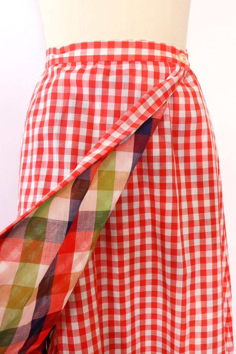 Ruffled Reversible Gingham Maxi M