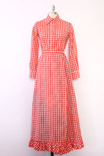 Ruffled Reversible Gingham Maxi M