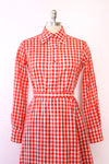 Red Gingham Tailored Blouse S/M