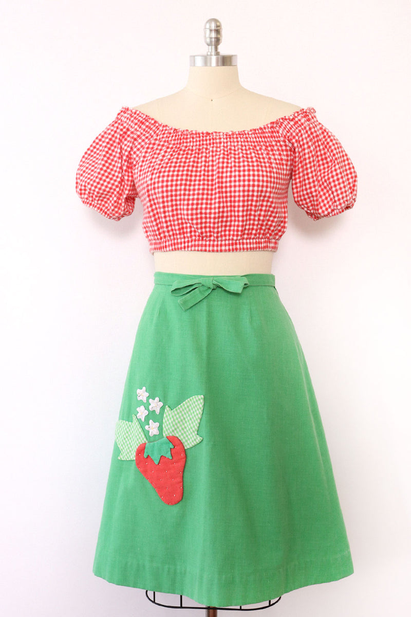 Strawberry Fields Wrap Skirt M/L
