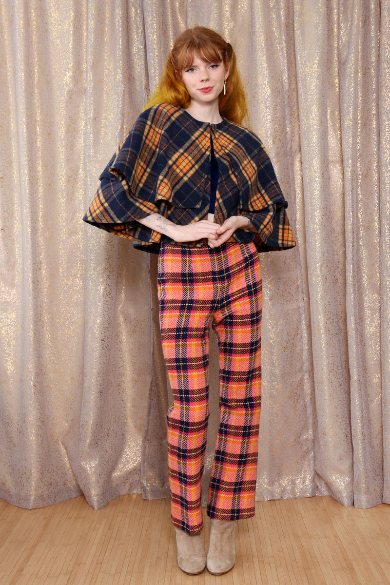 Woodsy Plaid Double Cape XS-L