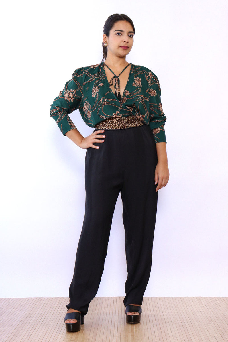 Diane Freis Equestrian Print Jumpsuit L/XL