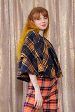 Woodsy Plaid Double Cape XS-L