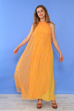 Capraro Mango Chiffon Overlay Dress S/M