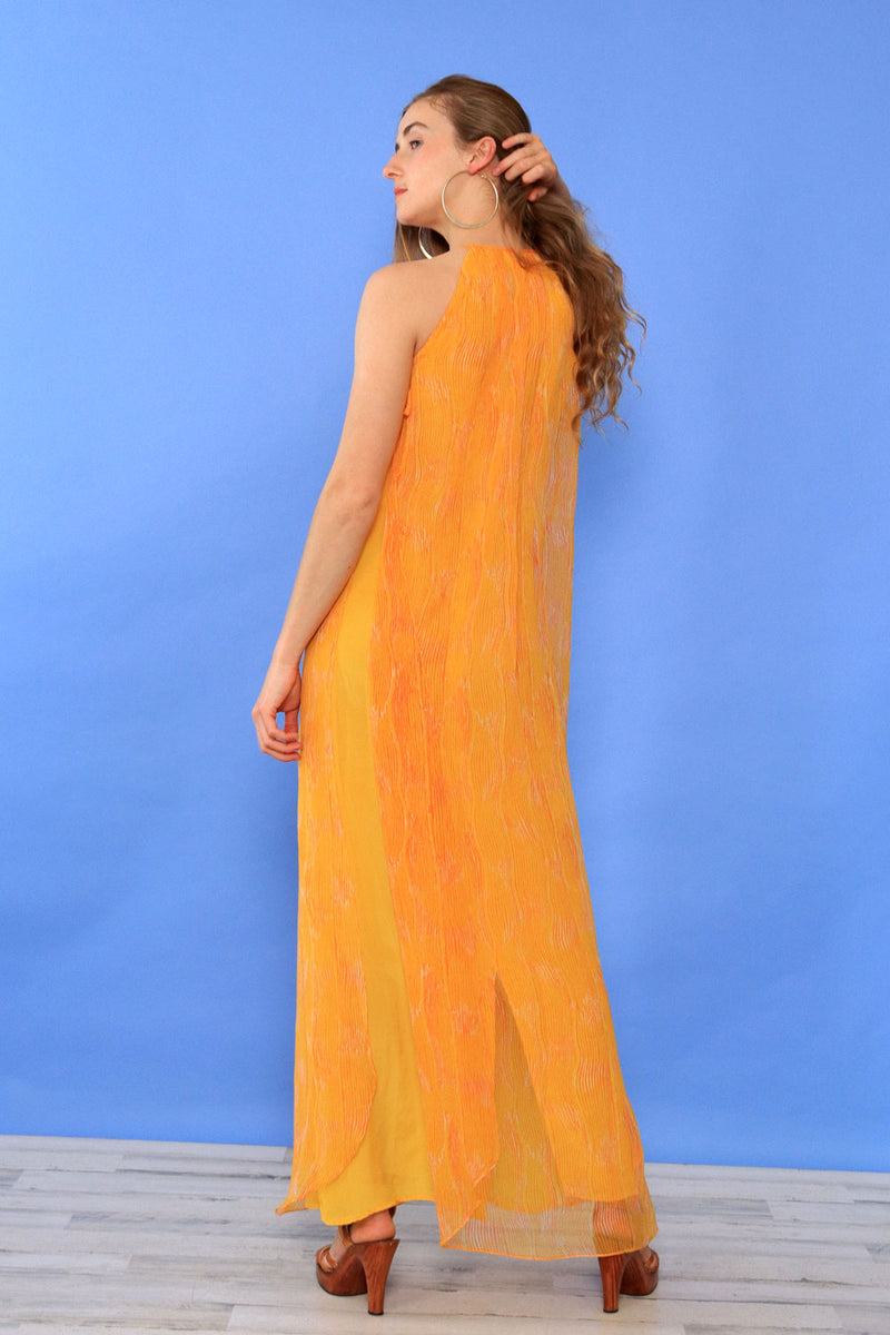 Capraro Mango Chiffon Overlay Dress S/M