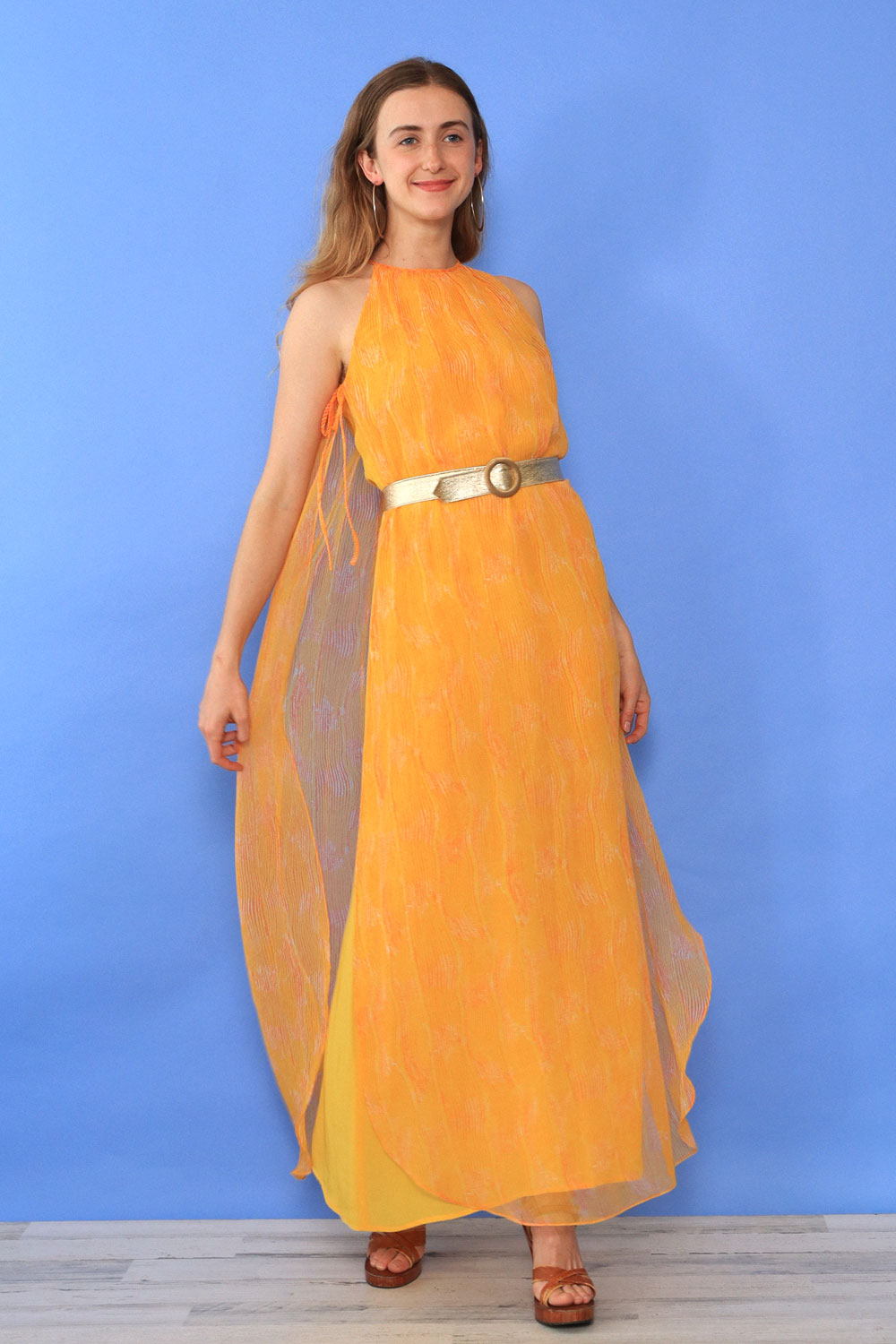 Capraro Mango Chiffon Overlay Dress S/M