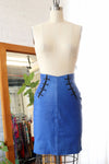 Michael Hoban Lace-up Leather Skirt XS