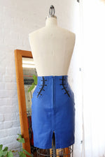 Michael Hoban Lace-up Leather Skirt XS