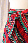 Festive Plaid Taffeta Maxi Skirt L