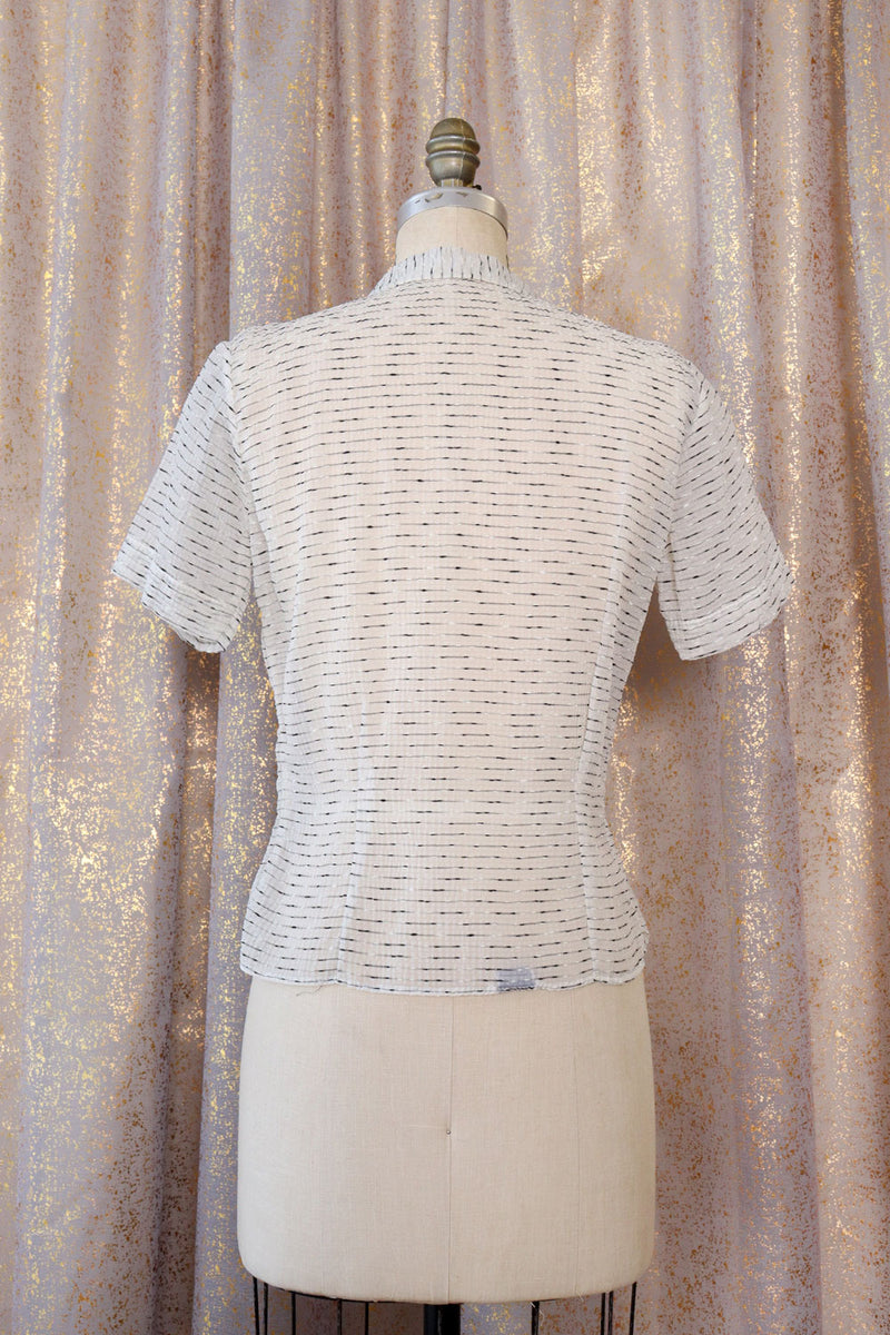 Snowy Sheer Speckled Blouse M