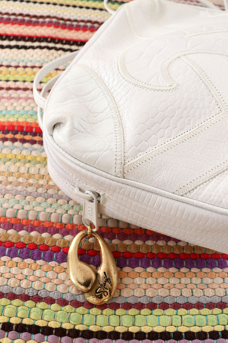 Bone White Leather Sharif Bag