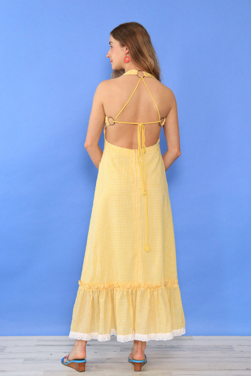 Buttercup Gingham Tie-back Dress XS/S – OMNIA Buttercup Gingham Tie-back Dress XS/S – OMNIA